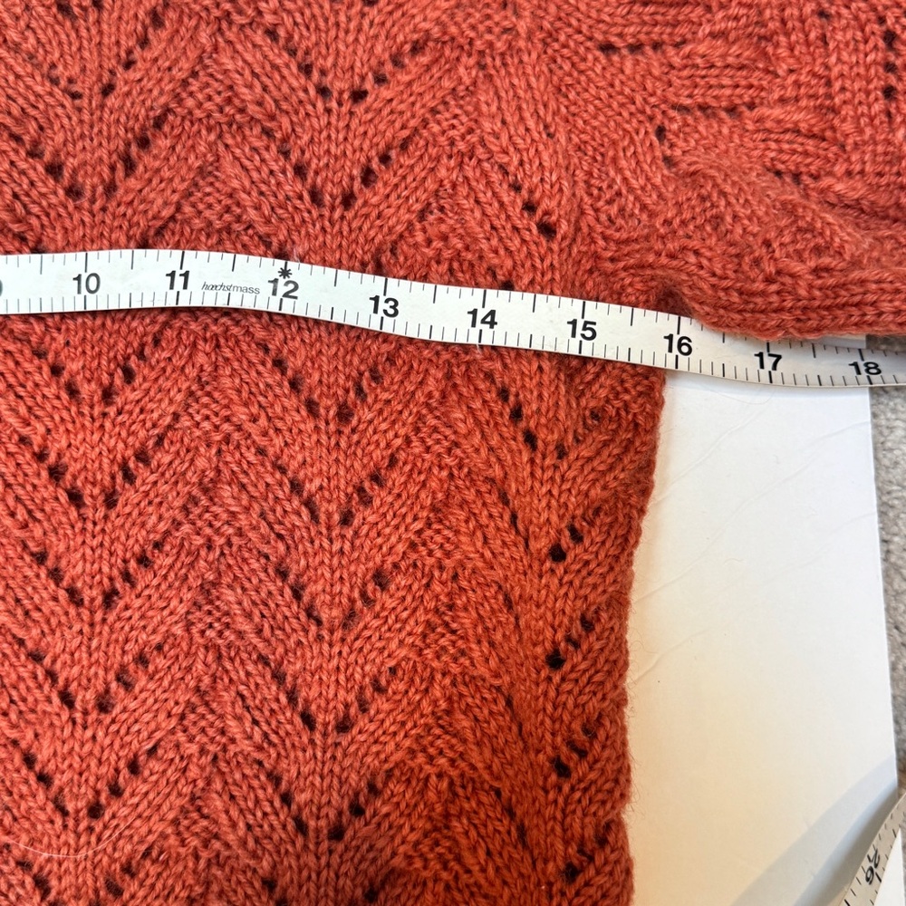 Custom Hand-knit Rust Wool Sweater - Picture 7 of 7